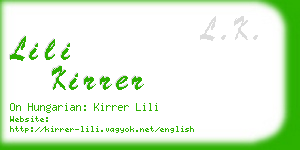 lili kirrer business card